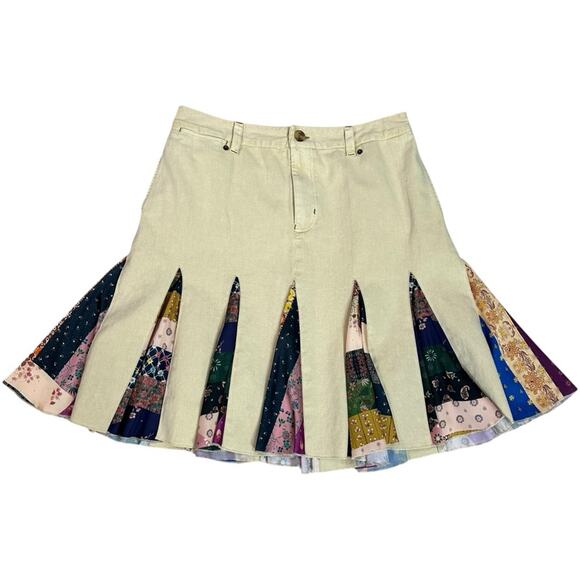 Free People Dark Academia Preppy Menswear Peirrot Scarf Midi Skirt Size 8 - Picture 11 of 16